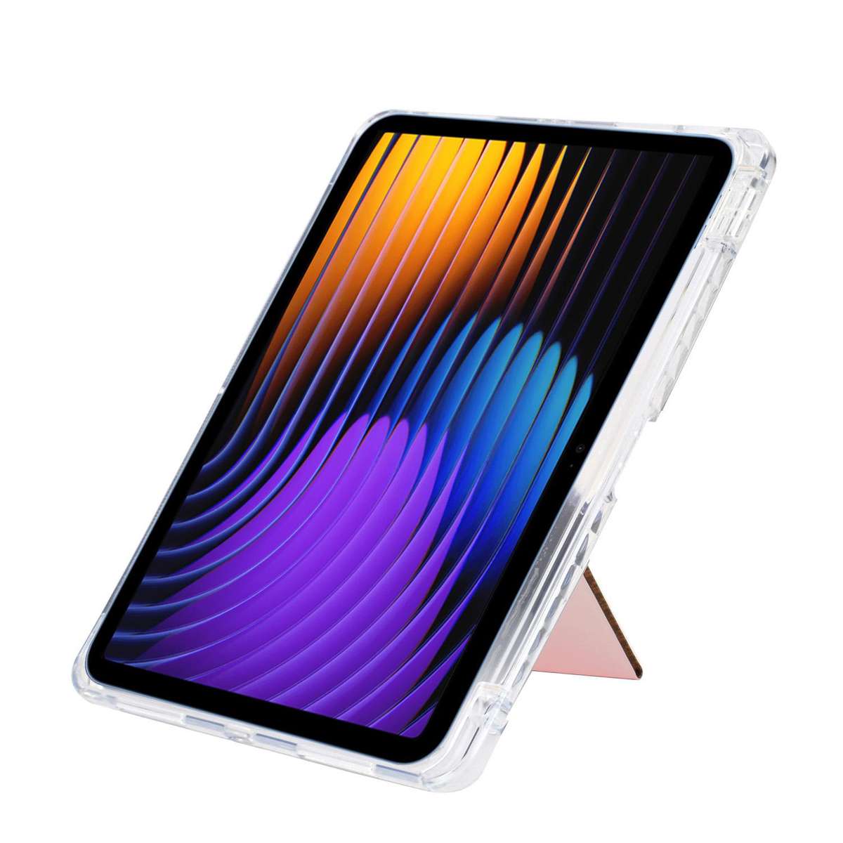 For Xiaomi Pad 7 / 7 Pro Y-Fold Clear Acrylic Glitter Smart Leather Tablet Case(Rose Gold)