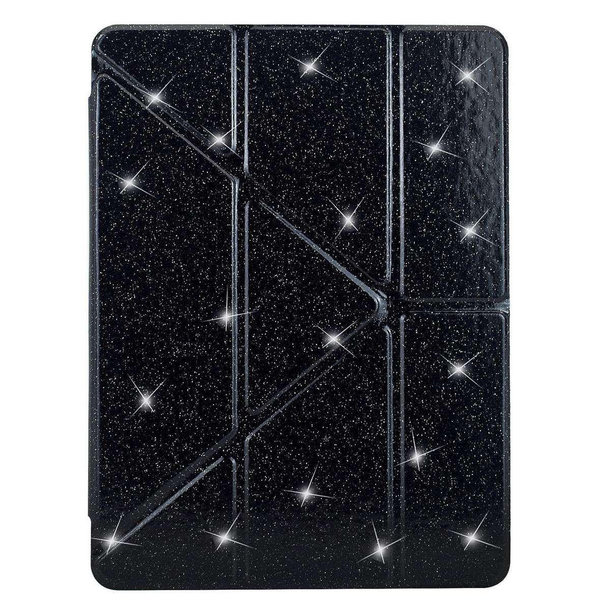 For Xiaomi Pad 7 / 7 Pro Y-Fold Clear Acrylic Glitter Smart Leather Tablet Case(Black)
