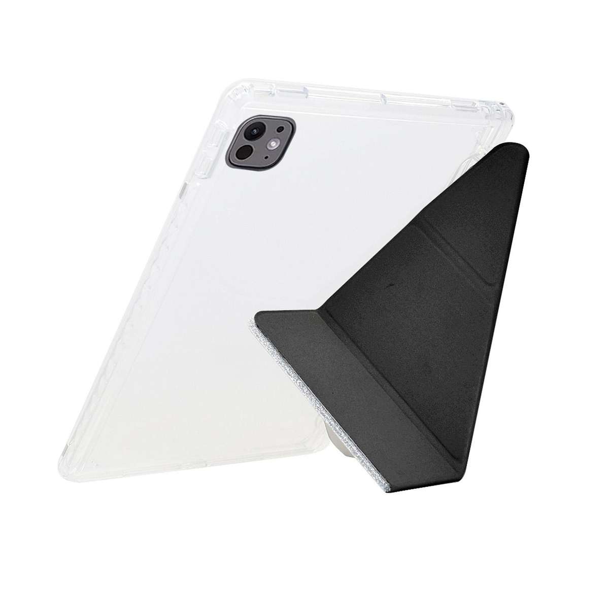 For Xiaomi Pad 7 / 7 Pro Y-Fold Clear Acrylic Glitter Smart Leather Tablet Case(Black)