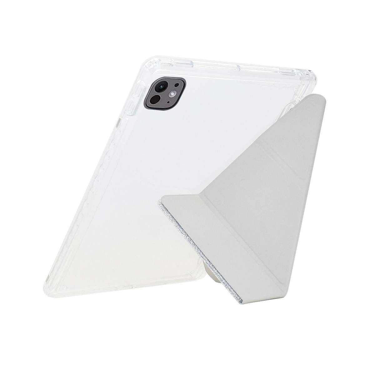 For Xiaomi Pad 7 / 7 Pro Y-Fold Clear Acrylic Glitter Smart Leather Tablet Case(Silver)