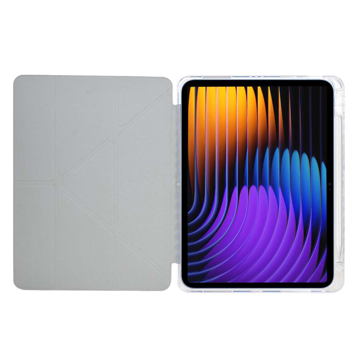 For Xiaomi Pad 7 / 7 Pro Y-Fold Clear Acrylic Glitter Smart Leather Tablet Case(Silver)