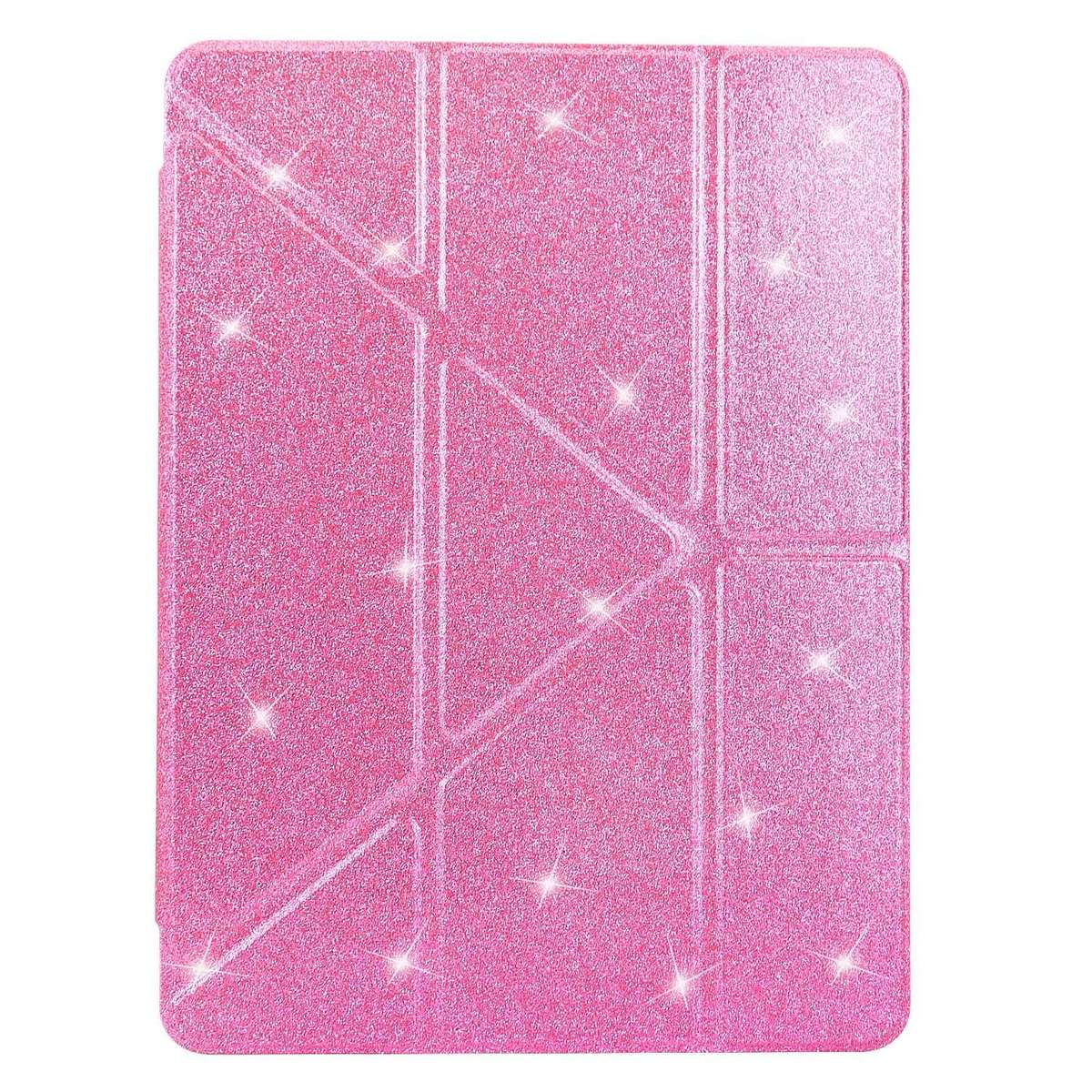 For Xiaomi Pad 7 / 7 Pro Y-Fold Clear Acrylic Glitter Smart Leather Tablet Case(Pink)