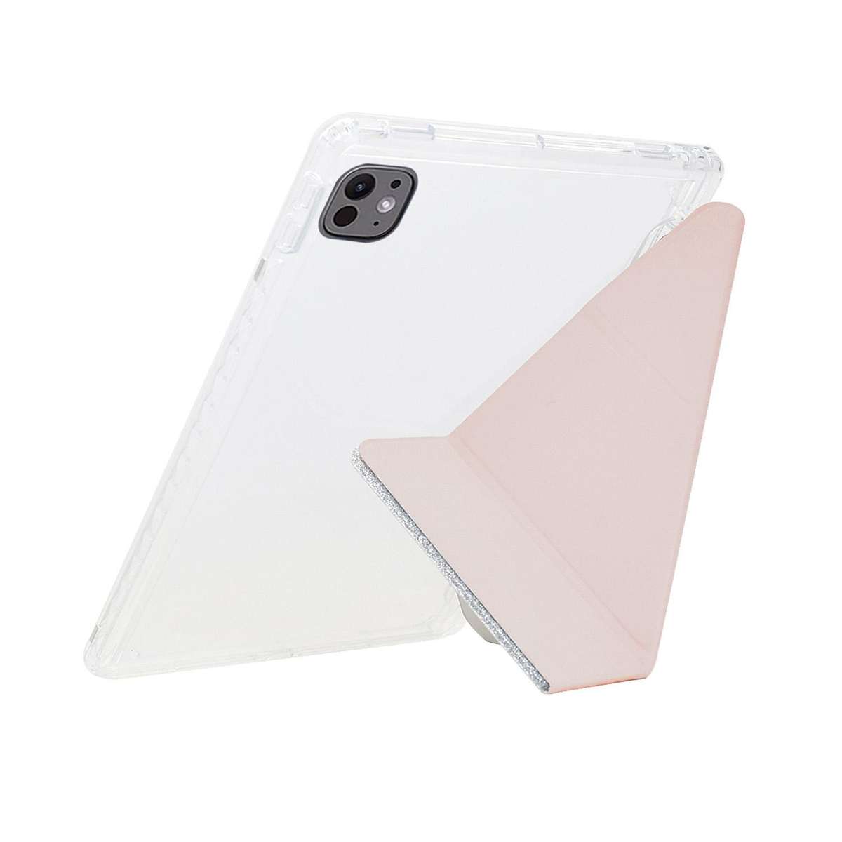 For Xiaomi Pad 7 / 7 Pro Y-Fold Clear Acrylic Glitter Smart Leather Tablet Case(Pink)