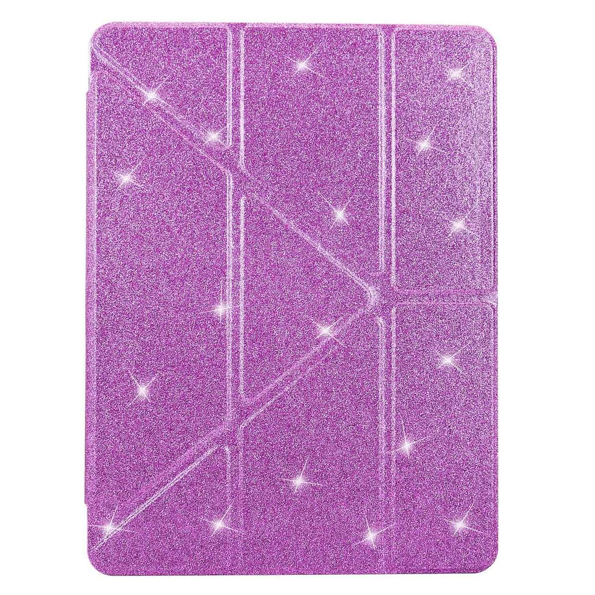 For Xiaomi Pad 7 / 7 Pro Y-Fold Clear Acrylic Glitter Smart Leather Tablet Case(Purple)