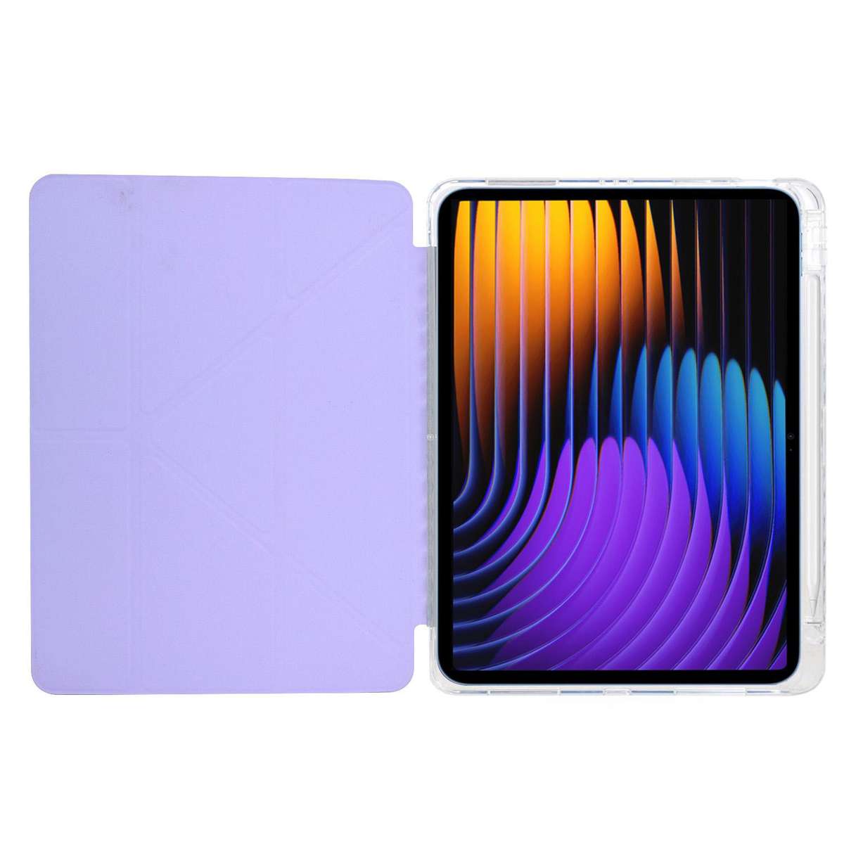 For Xiaomi Pad 7 / 7 Pro Y-Fold Clear Acrylic Glitter Smart Leather Tablet Case(Purple)