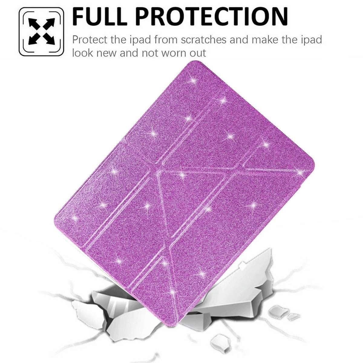 For Xiaomi Pad 7 / 7 Pro Y-Fold Clear Acrylic Glitter Smart Leather Tablet Case(Purple)