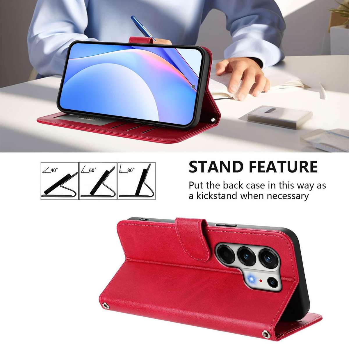 For Tecno Camon 50 Pro 4G Litter Panda Embossing RFID Leather Phone Case with Lanyard(Rose Red)