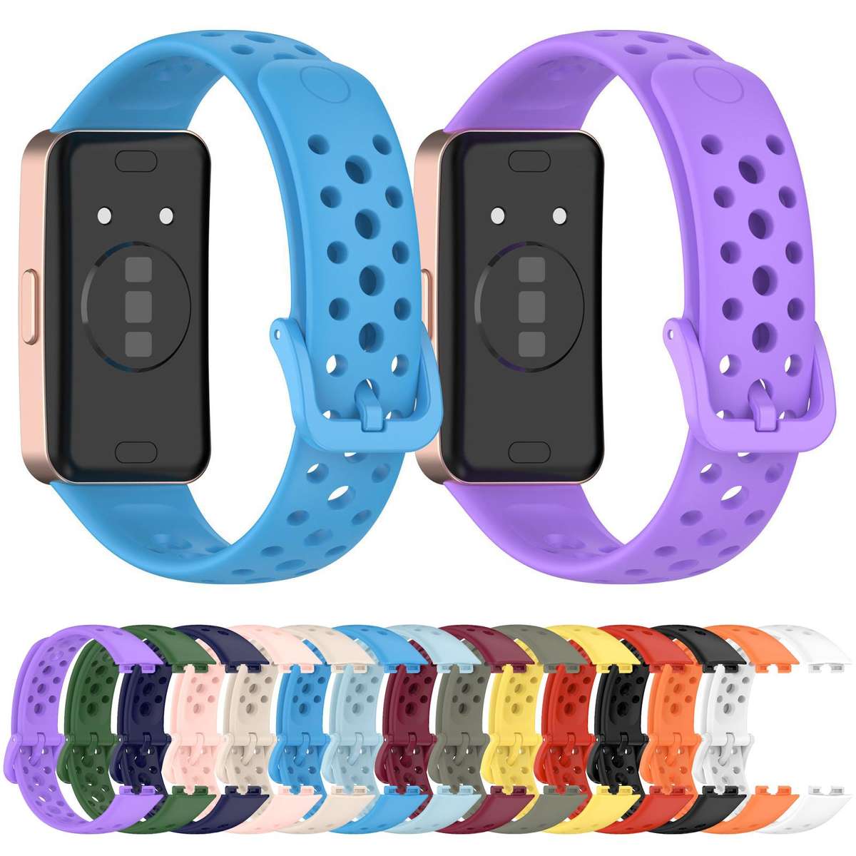 For Huawei Band 10 / 9 / 8 xDfind Hole Style Breathable Silicone Watch Band(White)
