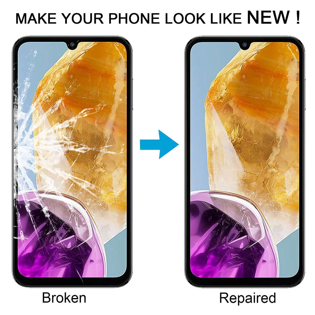 For Samsung Galaxy M15 SM-M156B 10pcs Front Screen Outer Glass Lens with OCA Optically Clear Adhesiv