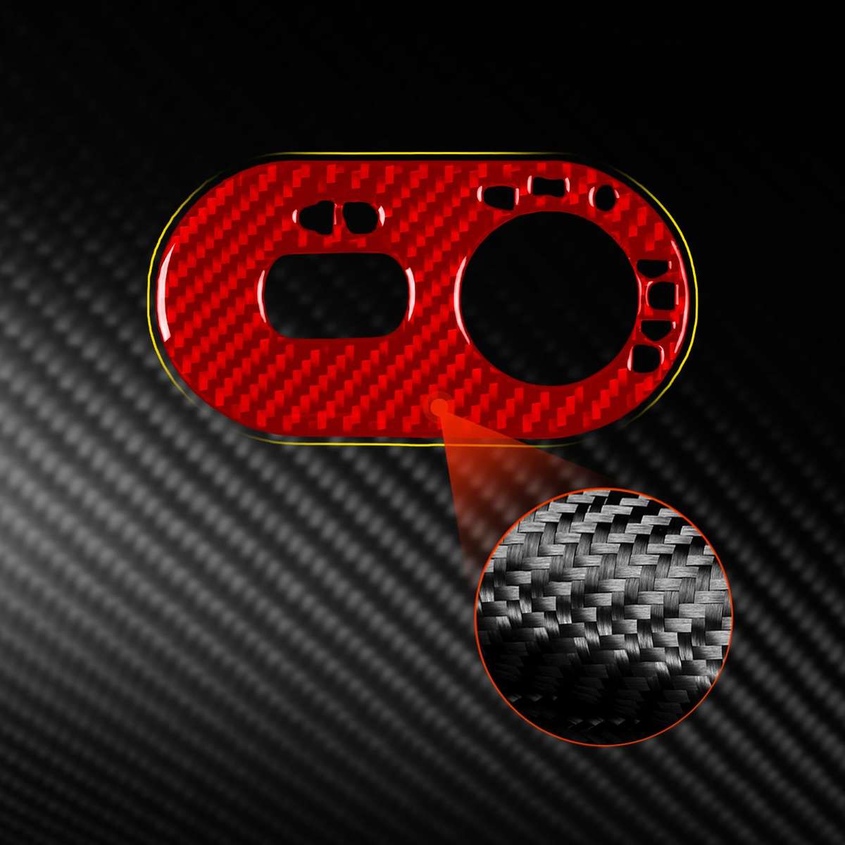 Carbon Fiber Car Headlight Switch Decorative Sticker for SEAT Ibiza 2003-2008, Right Driver(Black)