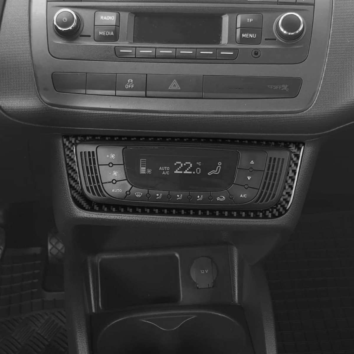 Carbon Fiber Car Air Conditioner Switch Panel B Decorative Sticker for SEAT Ibiza 2009-2014, Left...