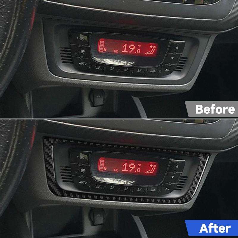 Carbon Fiber Car Air Conditioner Switch Panel B Decorative Sticker for SEAT Ibiza 2009-2014, Left...