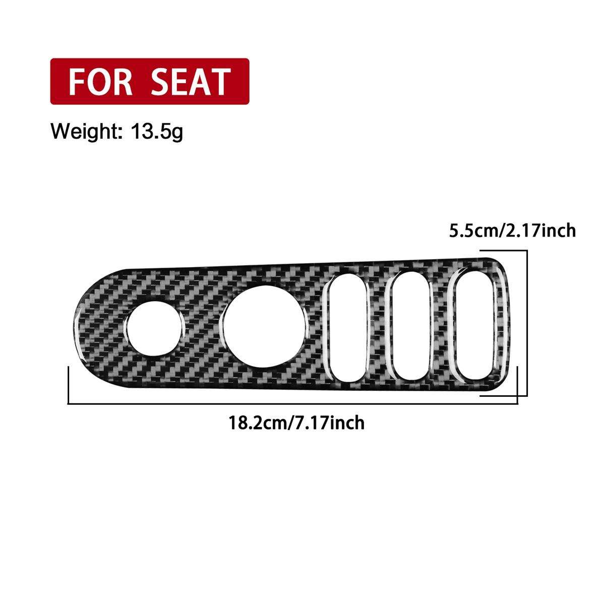 Carbon Fiber Car Rear Mirror Adjustment Switch Frame Decorative Sticker for SEAT Leon 2005-2012, ...