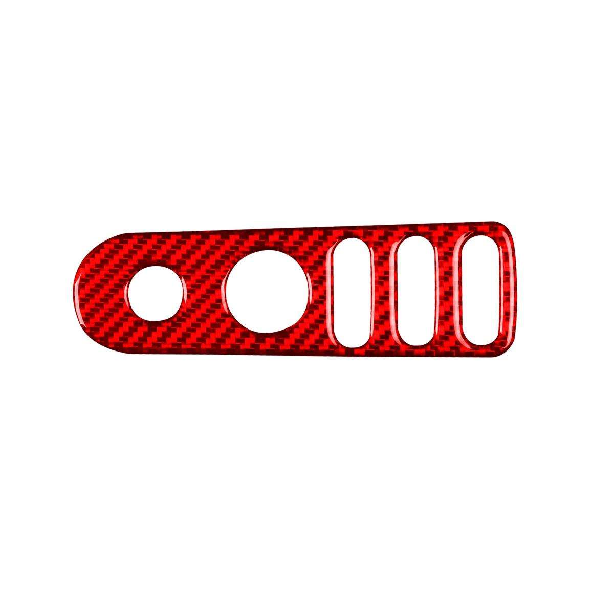 Carbon Fiber Car Rear Mirror Adjustment Switch Frame Decorative Sticker for SEAT Leon 2005-2012, ...