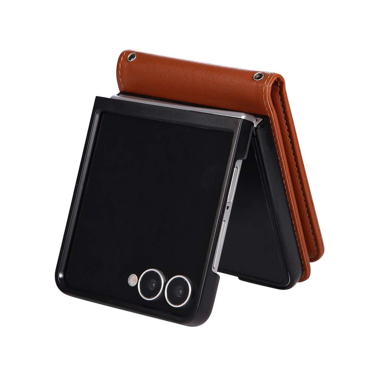 For Samsung Galaxy Z Flip7 5G 3-Card Slots Multifunctional Leather Phone Case(Brown)