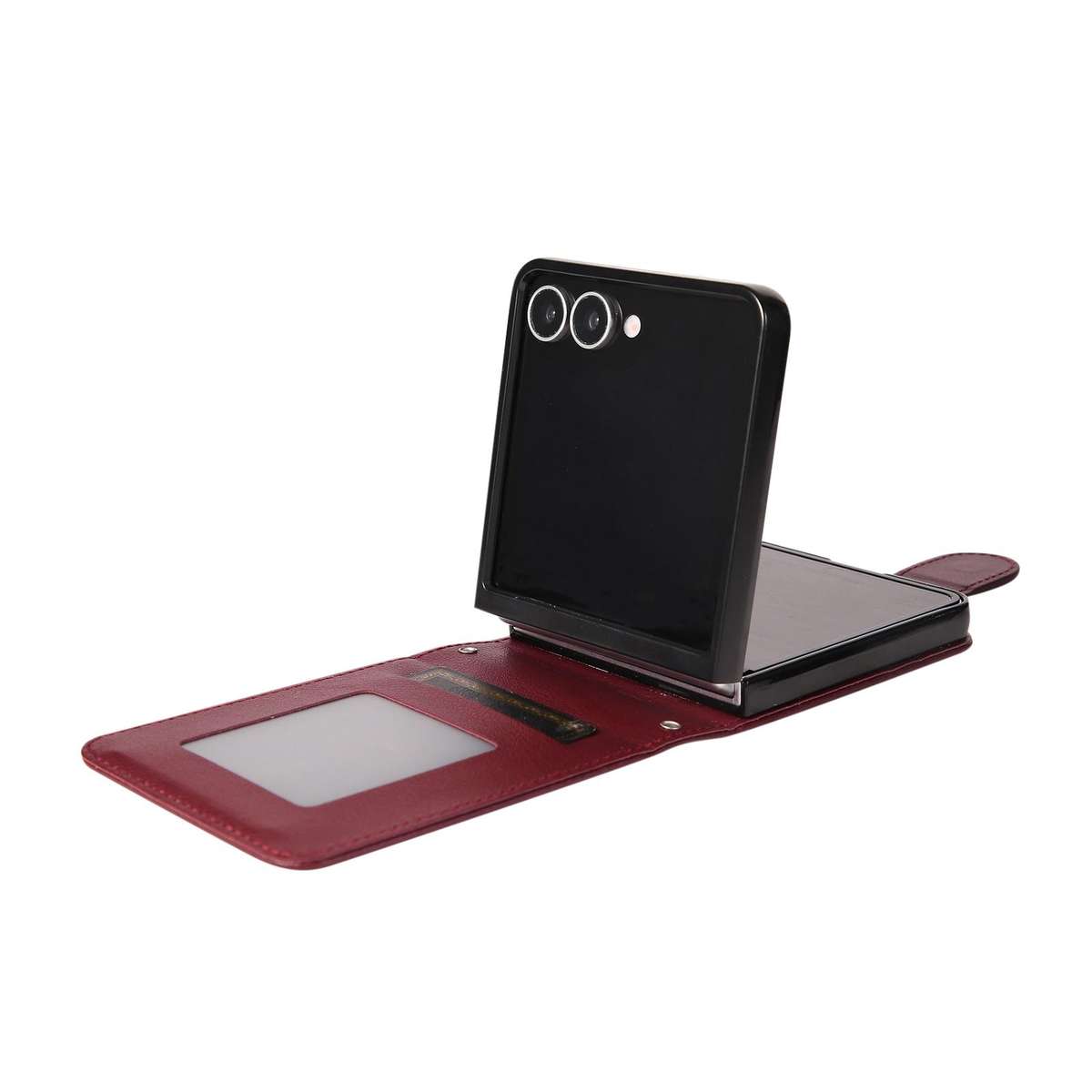 For Samsung Galaxy Z Flip7 5G 3-Card Slots Multifunctional Leather Phone Case(Wine Red)