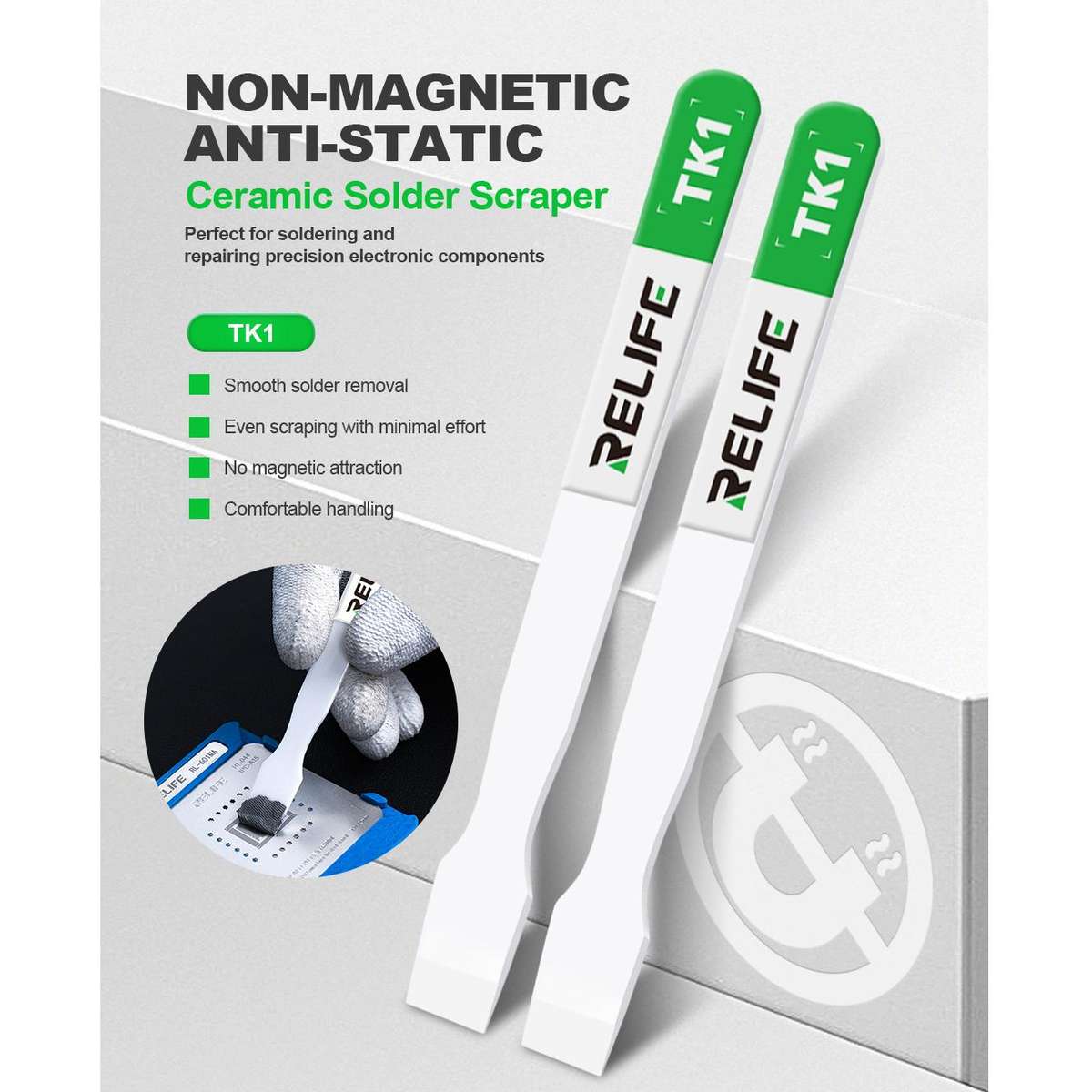 Relife TK1 Non-magnetic Anti-static Ceramic Scraper