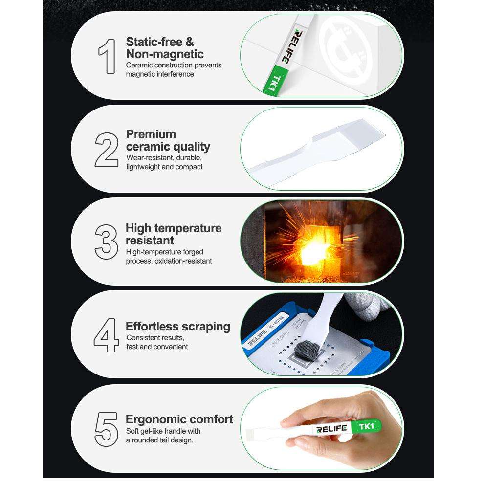 Relife TK1 Non-magnetic Anti-static Ceramic Scraper