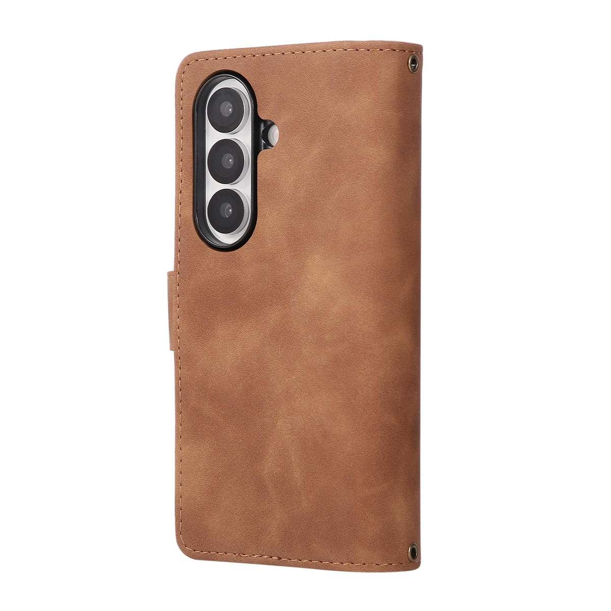 For Samsung Galaxy Z Fold7 5G Multifunctional Frosted Zipper Wallet Leather Phone Case(Brown)