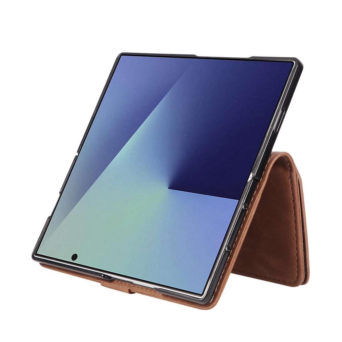 For Samsung Galaxy Z Fold7 5G Multifunctional Frosted Zipper Wallet Leather Phone Case(Brown)