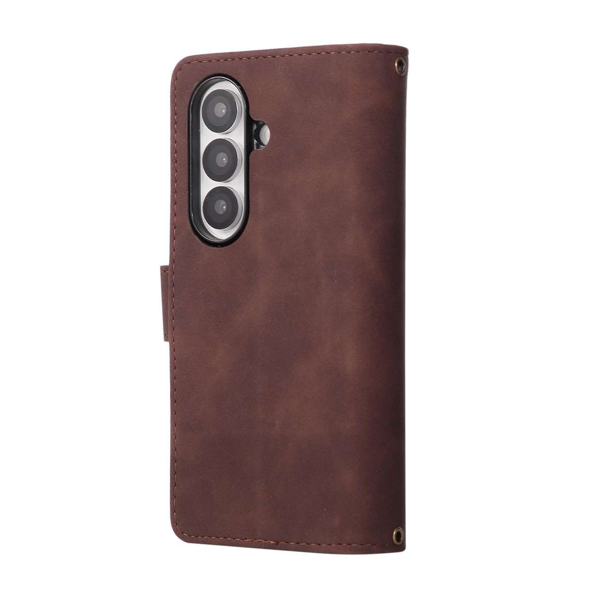 For Samsung Galaxy Z Fold7 5G Multifunctional Frosted Zipper Wallet Leather Phone Case(Coffee)