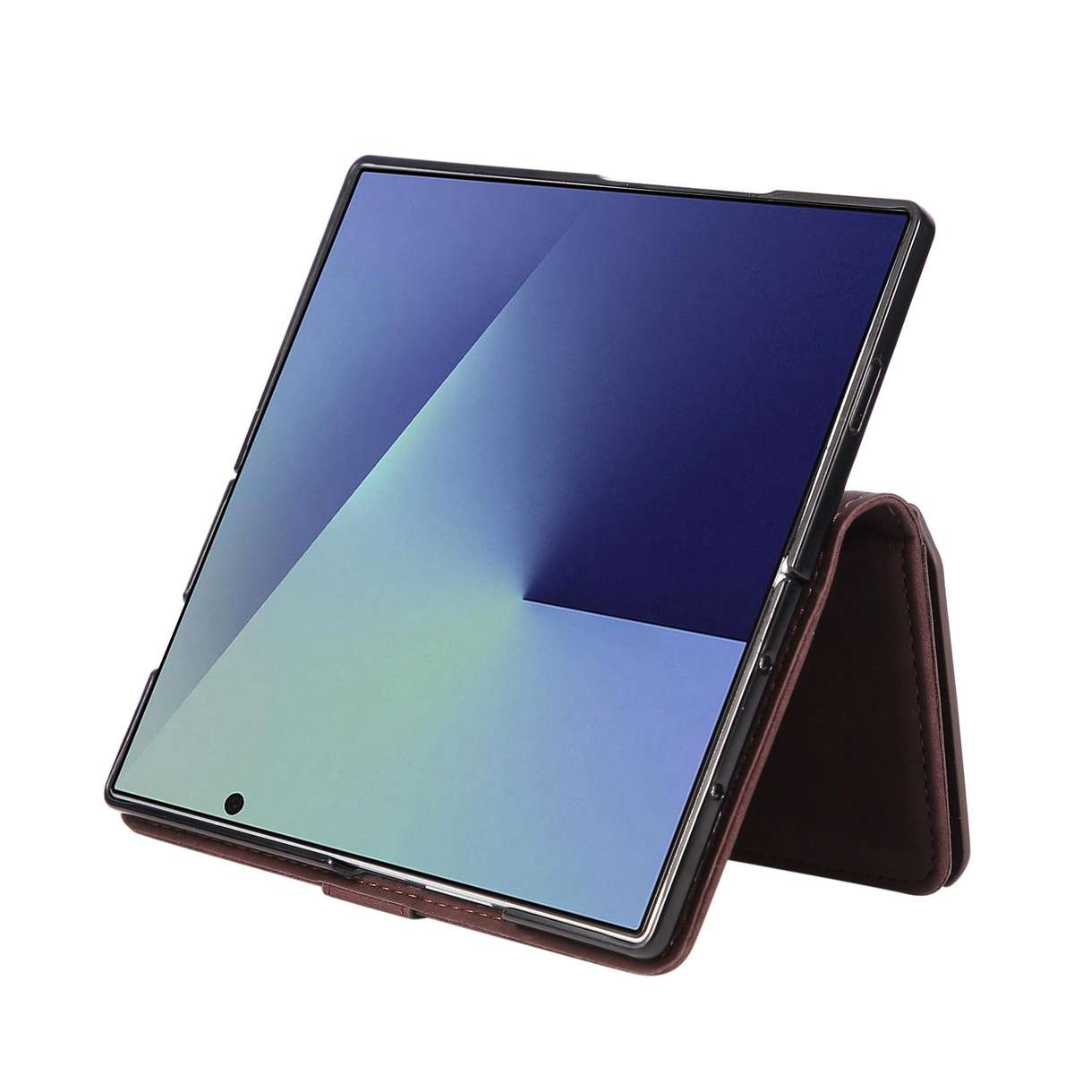 For Samsung Galaxy Z Fold7 5G Multifunctional Frosted Zipper Wallet Leather Phone Case(Coffee)