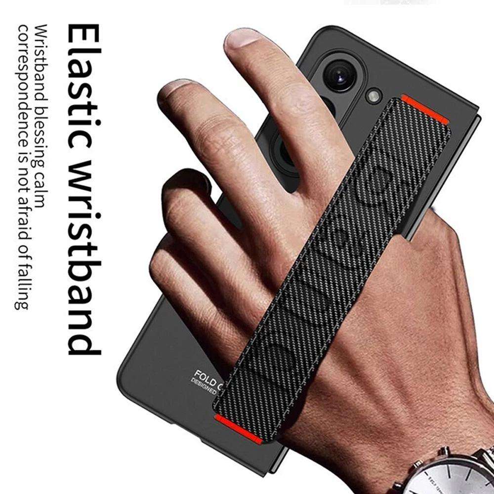 For Samsung Galaxy Z Fold7 5G GKK Ultra-thin Wristband Shockproof Phone Case(Black)