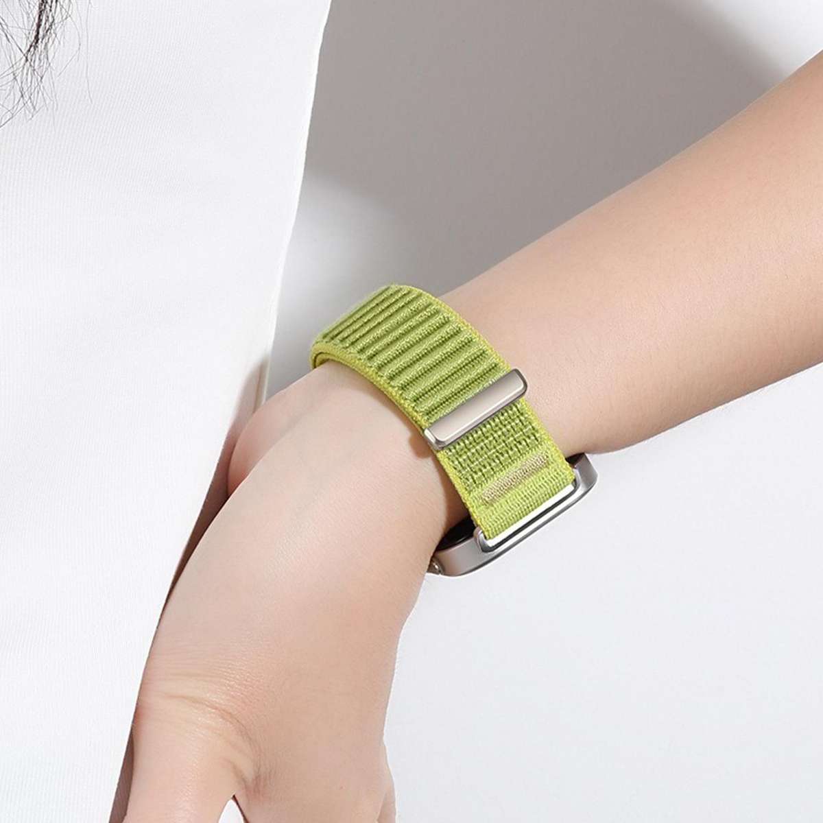 For Huawei Watch Fit4 / Fit4 Pro / Fit3 xDfind Woven Nylon Hook And Loop Fasten ... (Spruce Green)