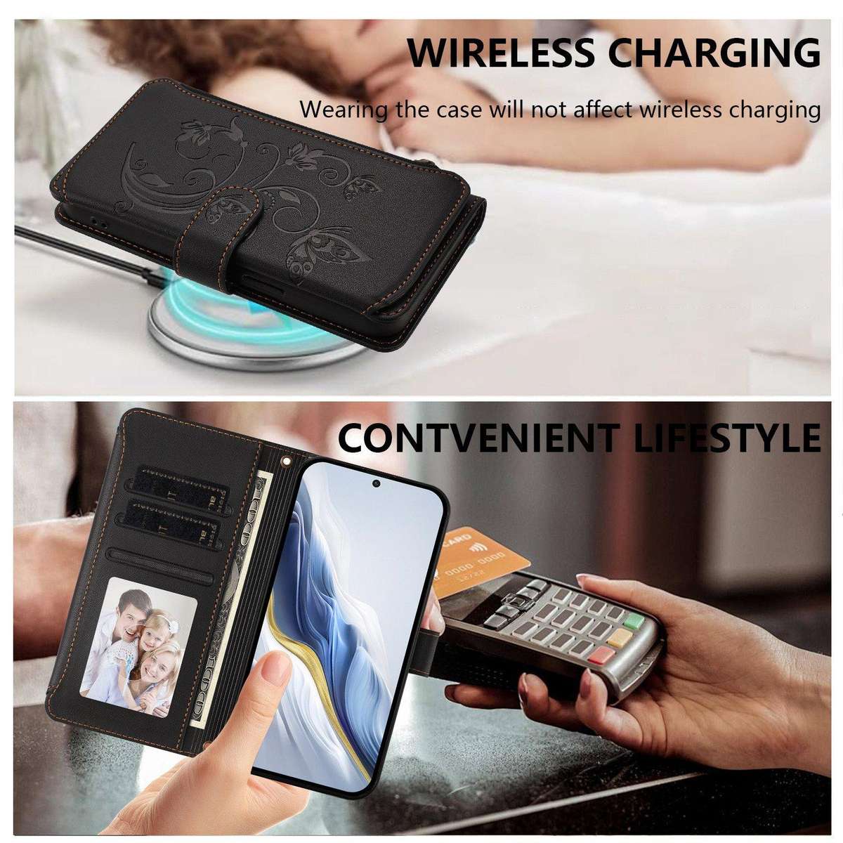 For Samsung Galaxy S20 FE Butterfly Love Flower Multi-card Zipper Wallet Leather Phone Case(Black)
