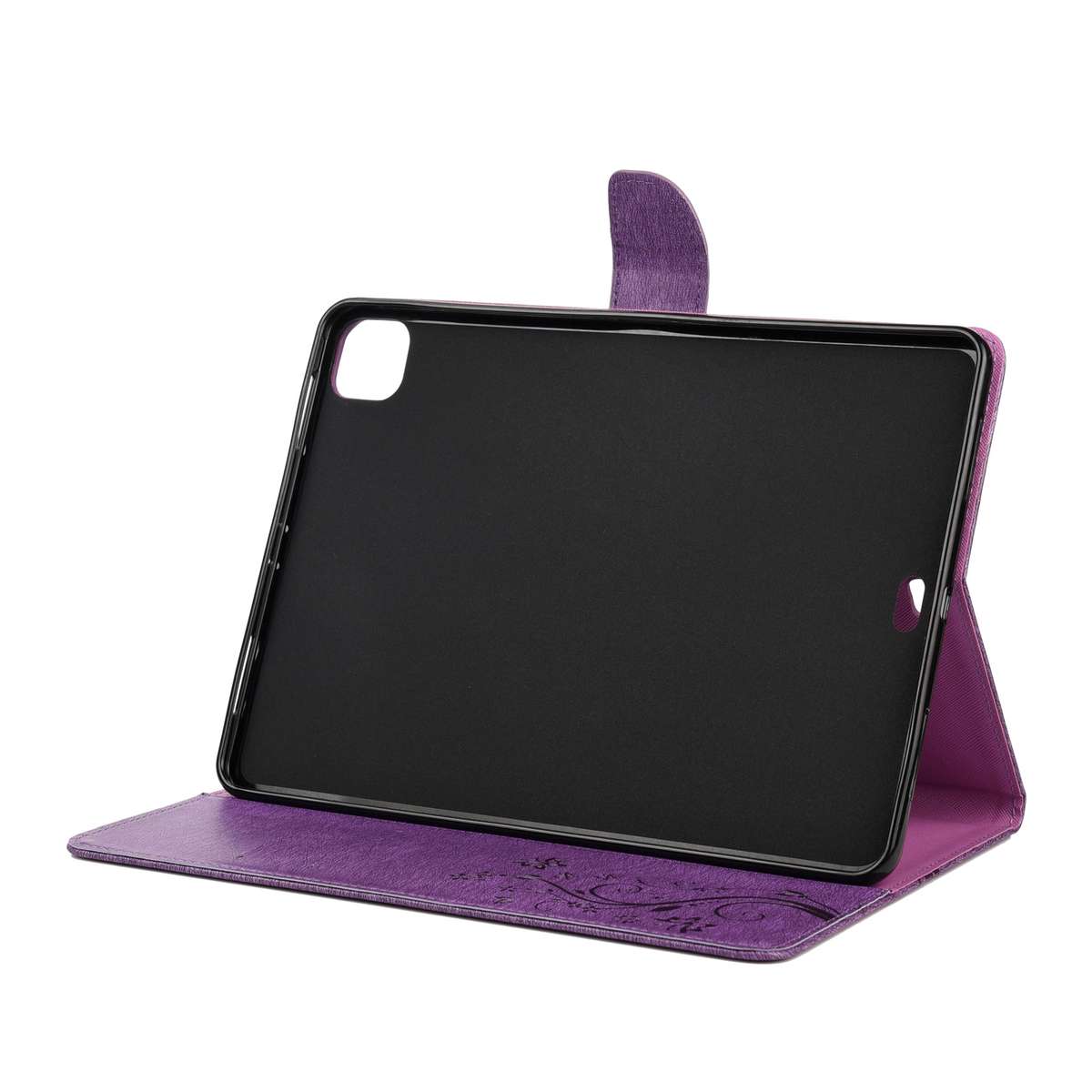 For iPad Pro 11 (2020) Butterfly Flower Embossing Pattern Horizontal Flip Leather Tab ... (Purple)