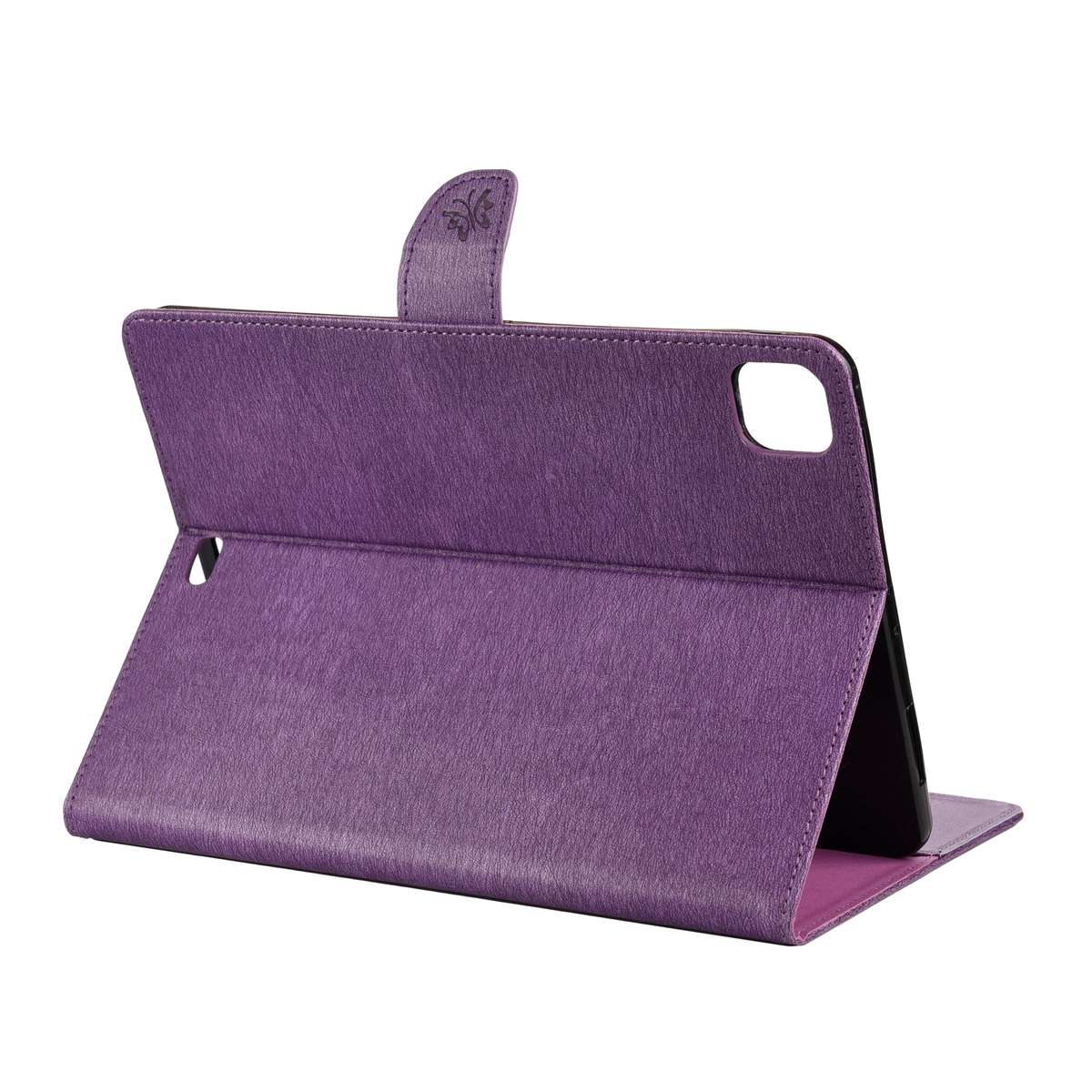 For iPad Pro 11 (2020) Butterfly Flower Embossing Pattern Horizontal Flip Leather Tab ... (Purple)