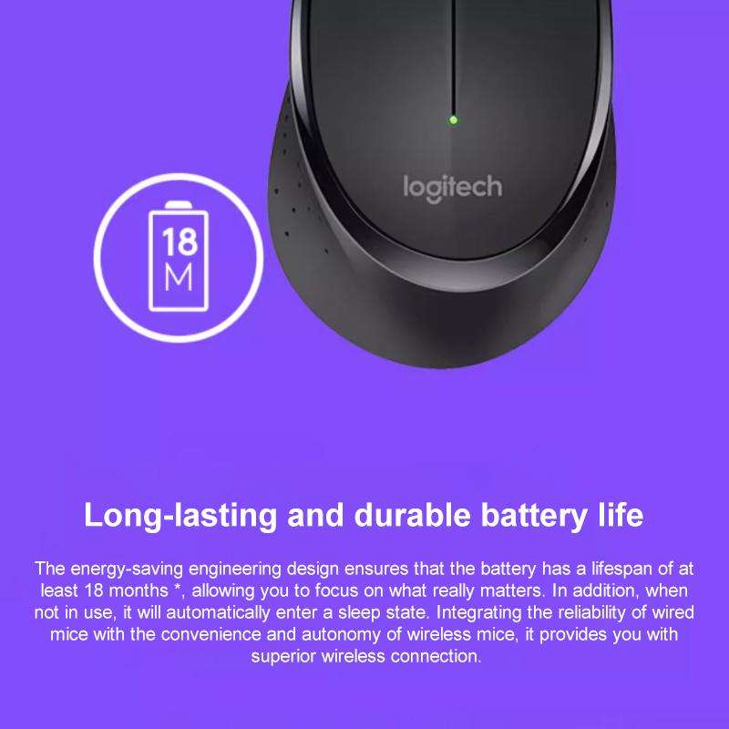 Logitech M275 1000dpi 2.4GHz Wireless Mouse with USB(Black)