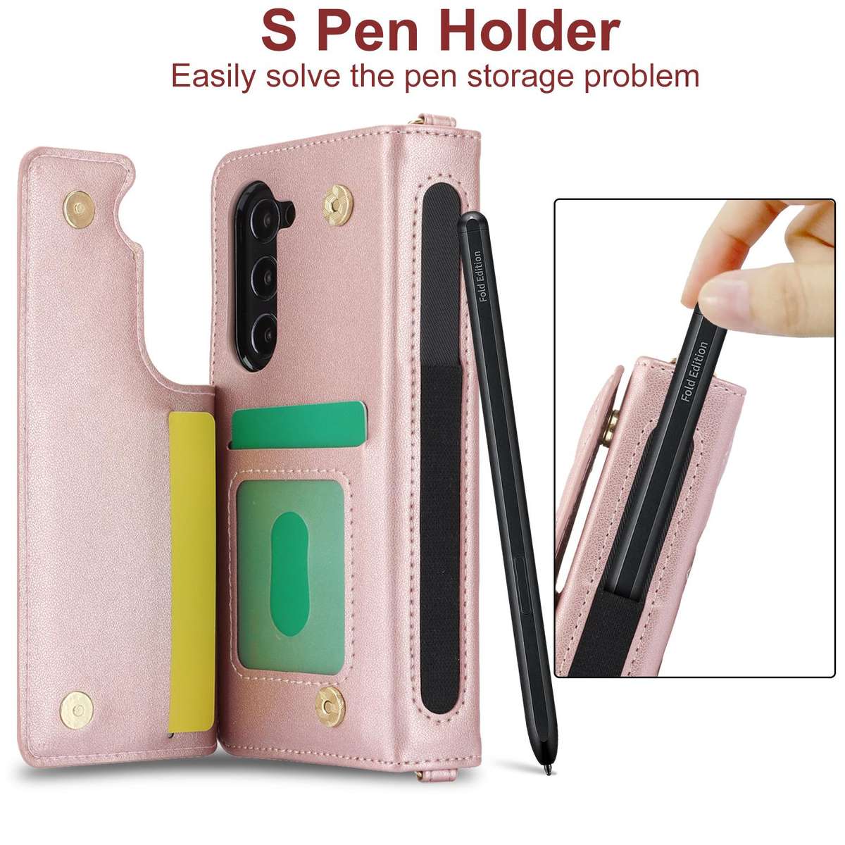 For Samsung Galaxy Z Fold7 Rhombic Texture Crossbody Multifunctional Leather Phone Case(Rose Gold)