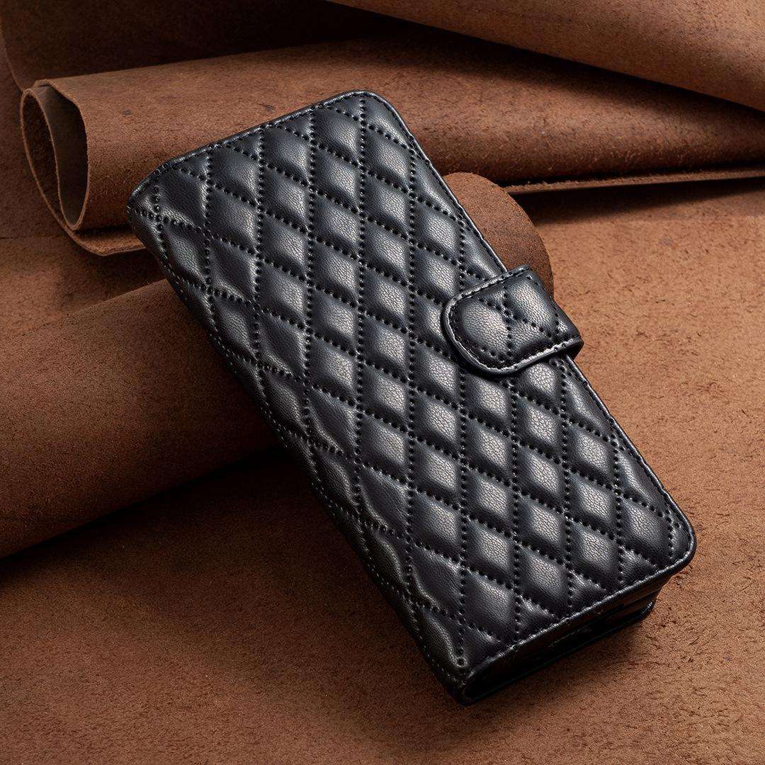 For Samsung Galaxy Z Fold7 Diamond Lattice Wallet Flip Leather Phone Case(Black)