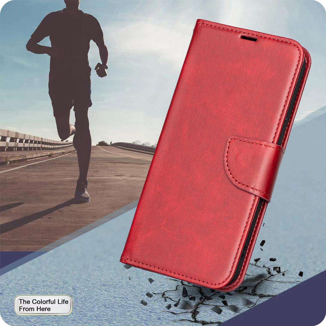 For Infinix Hot 70 5G Lambskin Texture Pure Color Flip Leather Phone Case(Red)