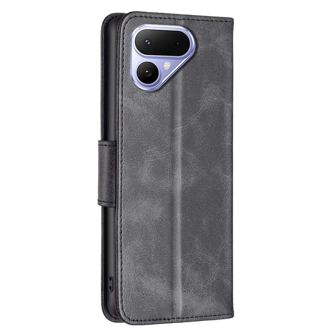 For Tecno Pova Curve 2 5G Lambskin Texture Pure Color Flip Leather Phone Case(Black)