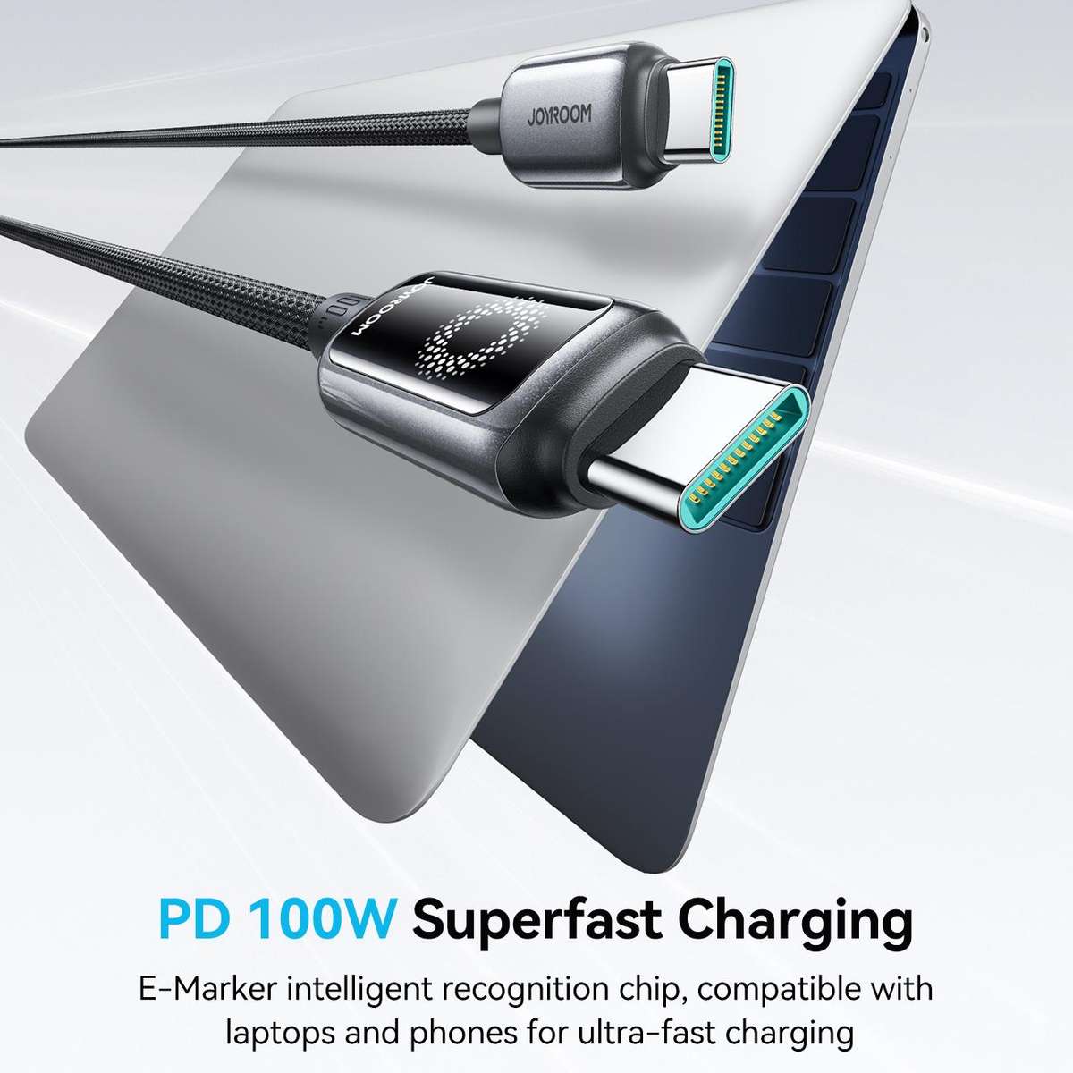 JOYROOM S-A55 StarFlight Series 100W Type-C to Type-C Auto Power-Off Fast Charging Dat ... (Black)