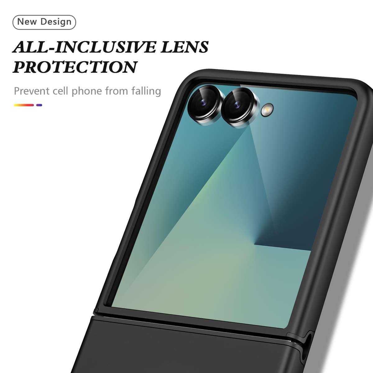 For Samsung Galaxy Z Flip7 5G PC + TPU Magnetic Phone Case with Invisible Ring Holder(Black)