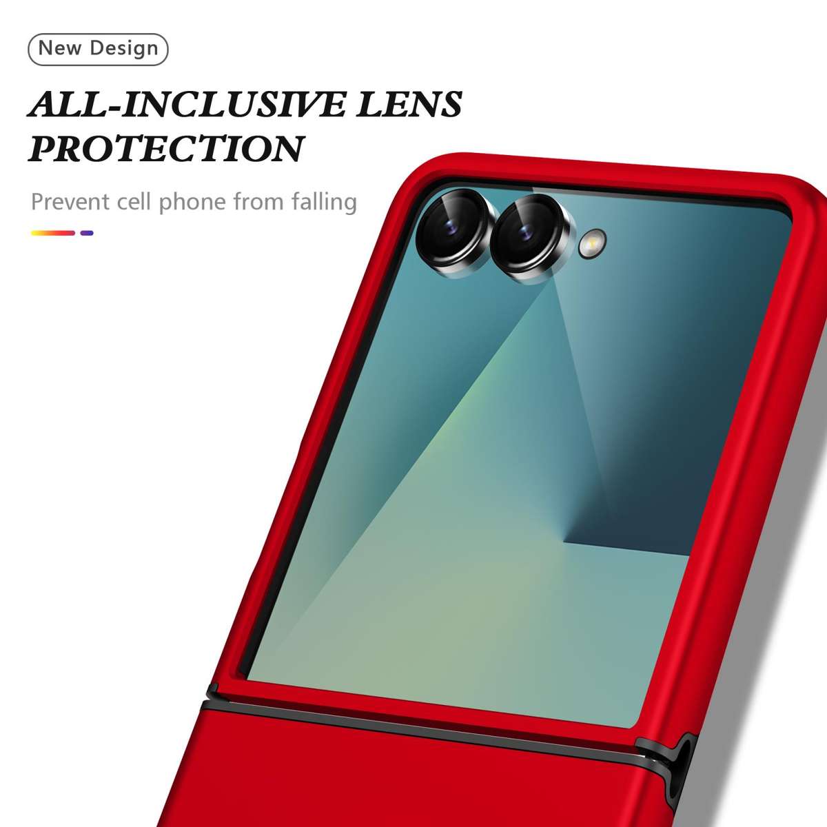 For Samsung Galaxy Z Flip7 5G PC + TPU Magnetic Phone Case with Invisible Ring Holder(Red)