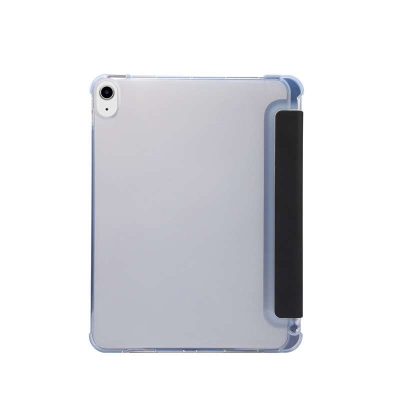 For iPad Air 2022 / 2020 10.9 3-folding Electric Pressed Skin Texture Smart Leather Ta ... (Black)