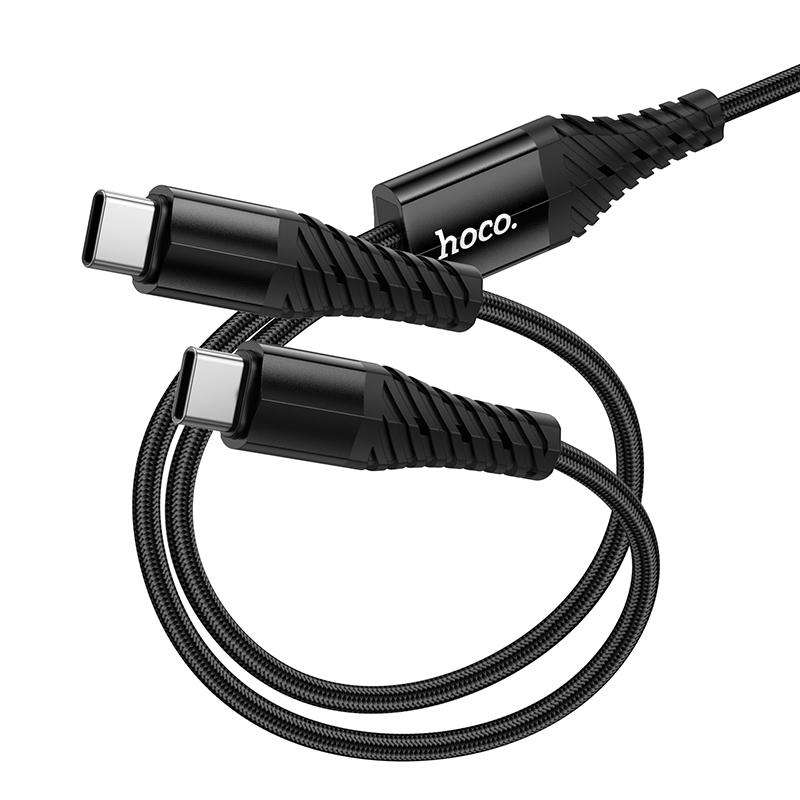 hoco X123 Victory Type-C to Type-C x 2 2 in 1 Charging Cable, Length: 1m(Black)