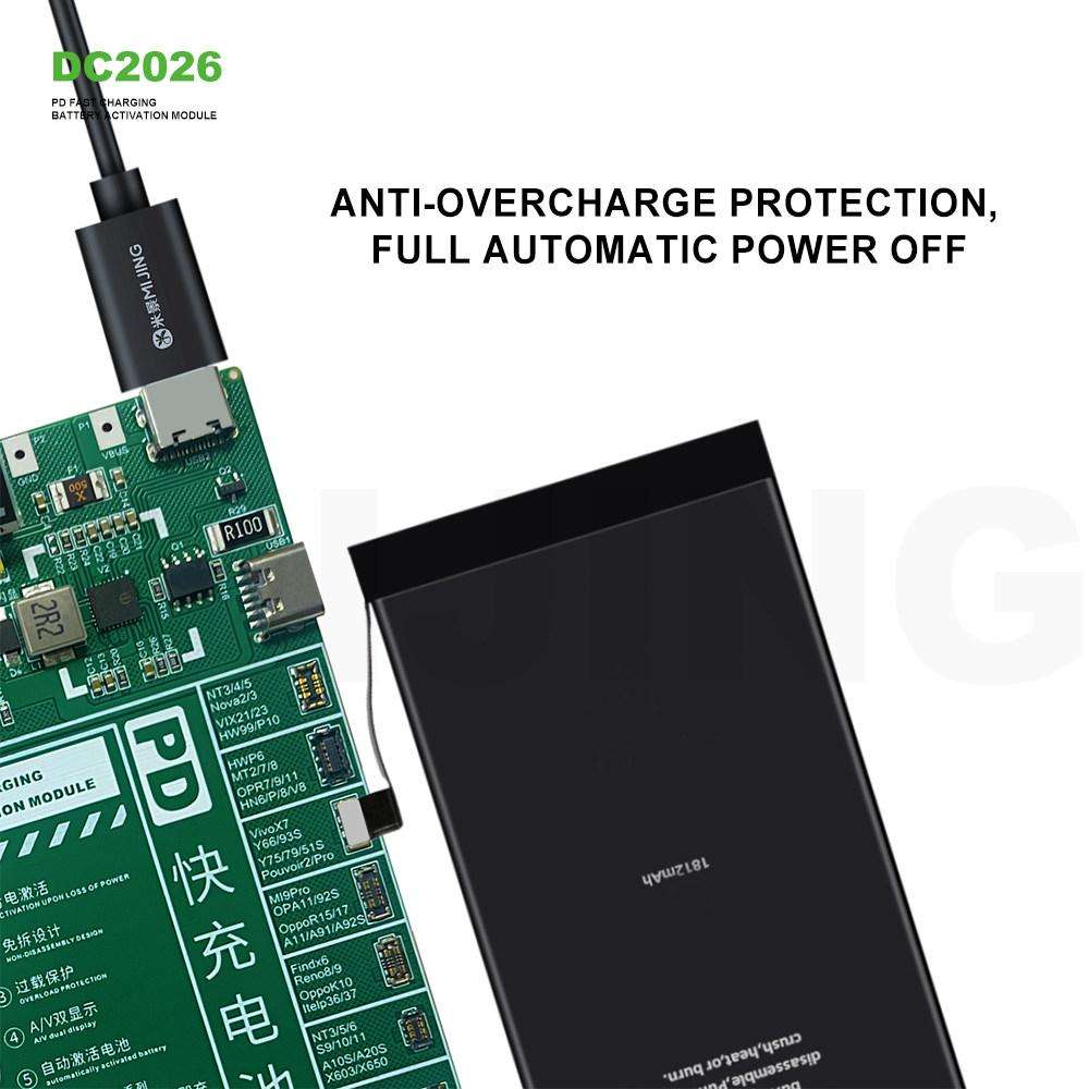 Mijing DC2026 PD Fast Charging Battery Activation Module for iPhone 6S-16 Pro Max & Most Android ...