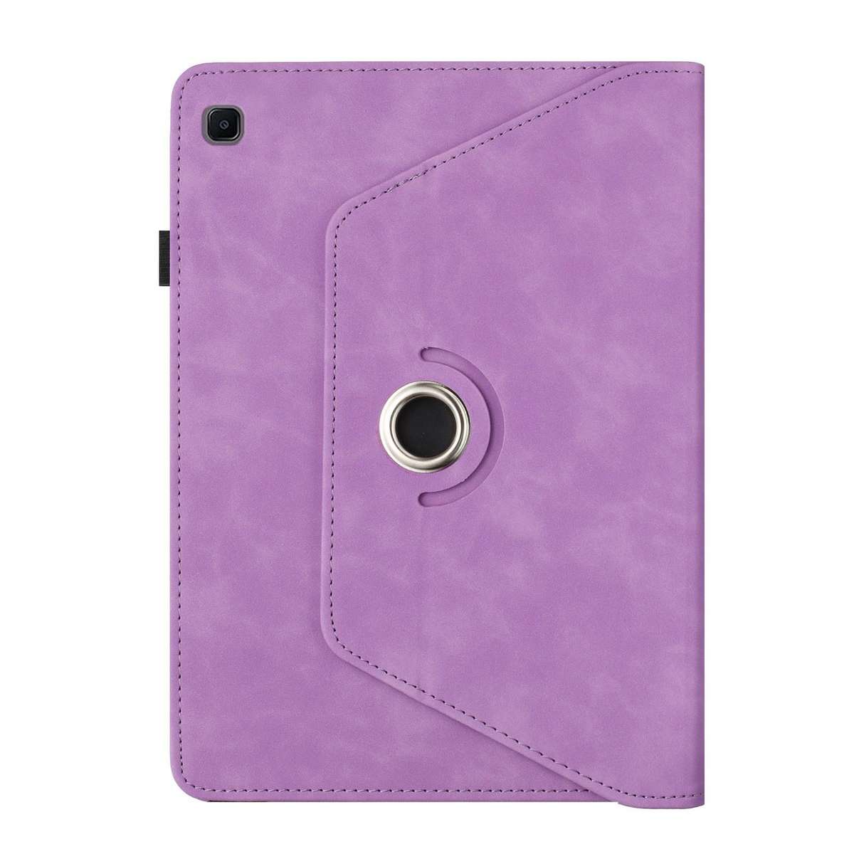 For Samsung Galaxy Tab A7 2020 Solid Color Rotation Holder Leather Smart Tablet Case(Light Purple)