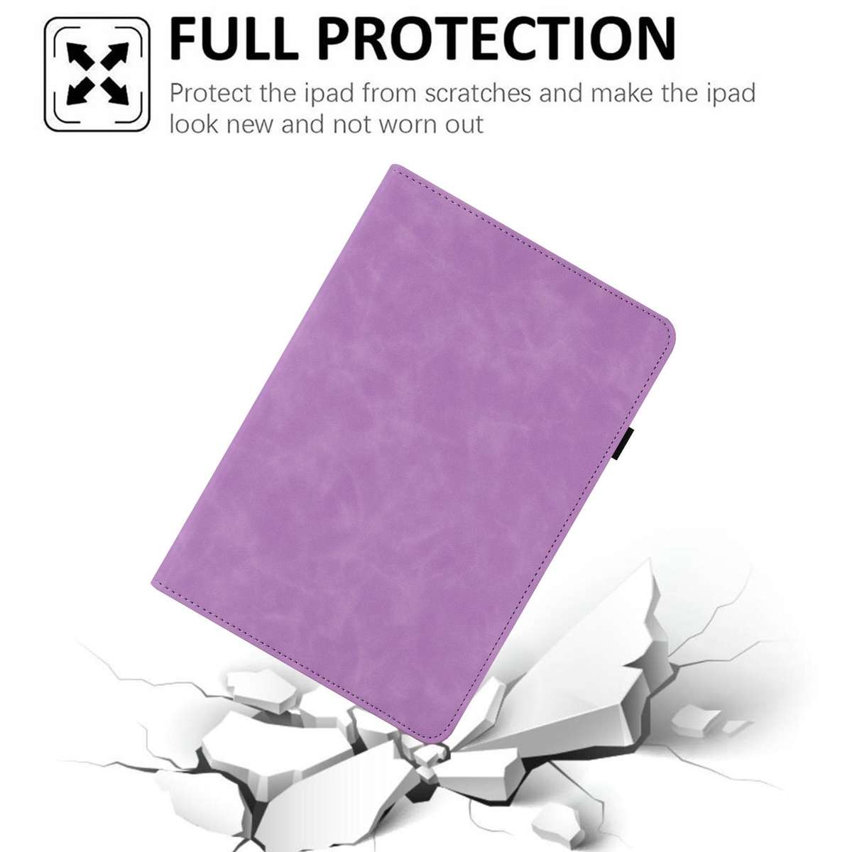 For Samsung Galaxy Tab A7 2020 Solid Color Rotation Holder Leather Smart Tablet Case(Light Purple)