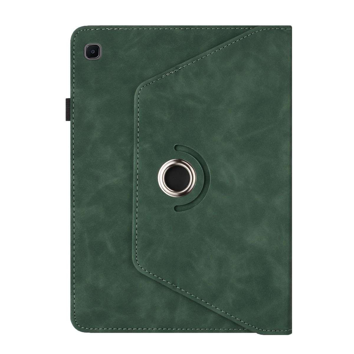 For Samsung Galaxy Tab A7 2020 Solid Color Rotation Holder Leather Smart Tablet Case(Green)