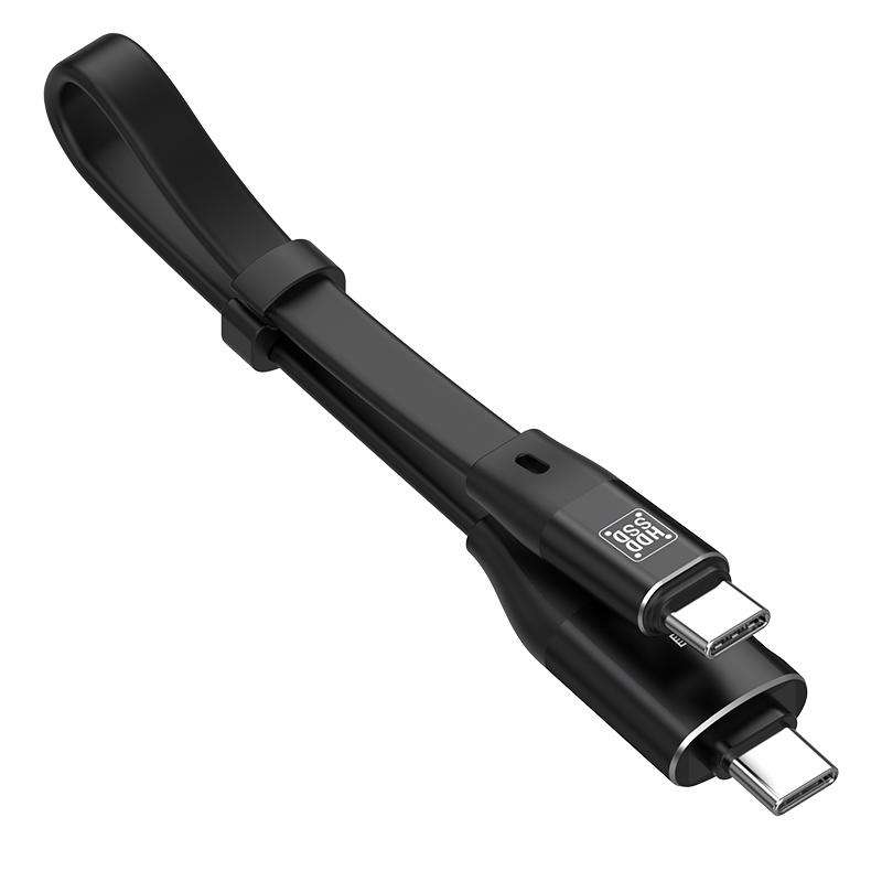 OTG Type-C to Type-C USB3.1 Gen2 High Speed Charging Cable with Card Reader, Length:20cm(Black)