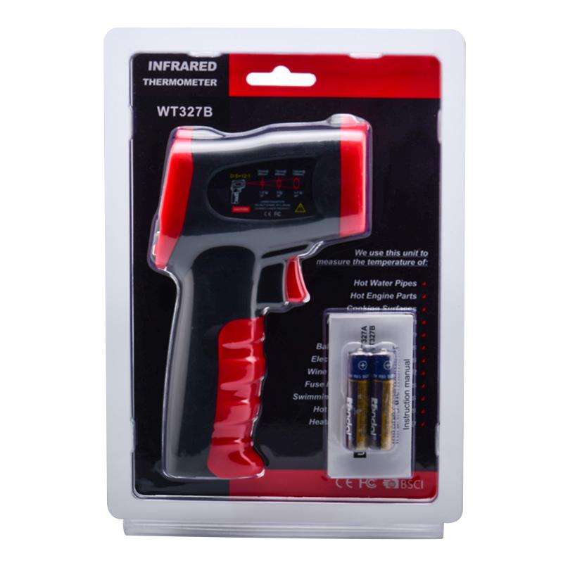 Wintact WT327B portable infrared thermometer, measuring range: -50 to 600 degrees Celsius(Black Red)