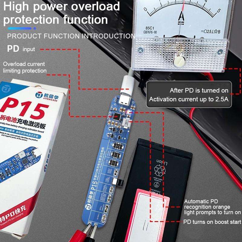 JTX P15 Disassembly-Free Battery Charging Activation Board with PD Charging for iPhone 6-16 Pro Max