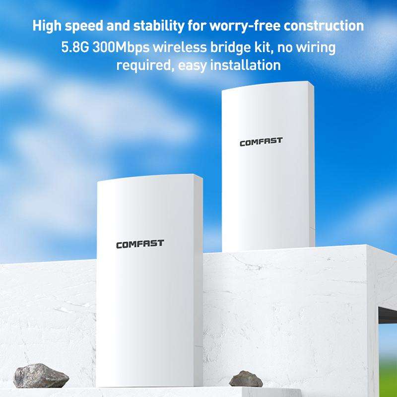 COMFAST CF-E113A V2 5.8GHz 300Mbps 11dBi Monitoring Bridge WiFi Repeater Set, Plug:AU Plug(White)