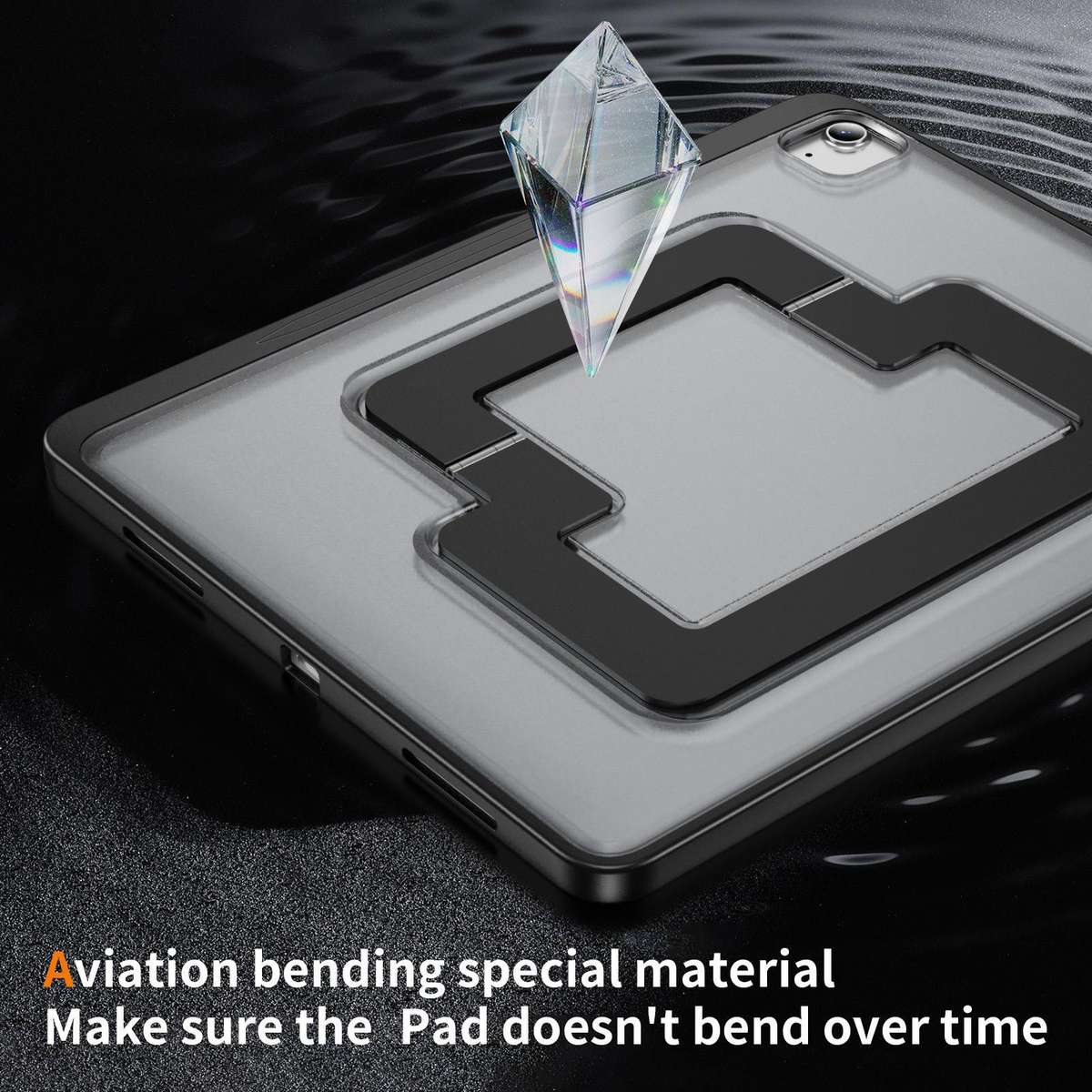For iPad Air 13 2026 / 2025 / 2024 Invisible Holder PC Hydric TPU Tablet Case(Black)